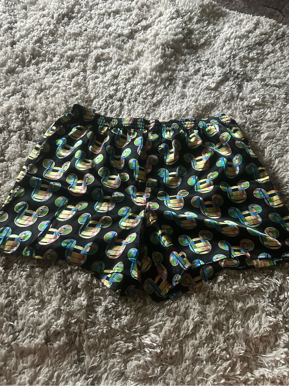 Men’s Vintage Silk Boxers with Geometric Mickey Design